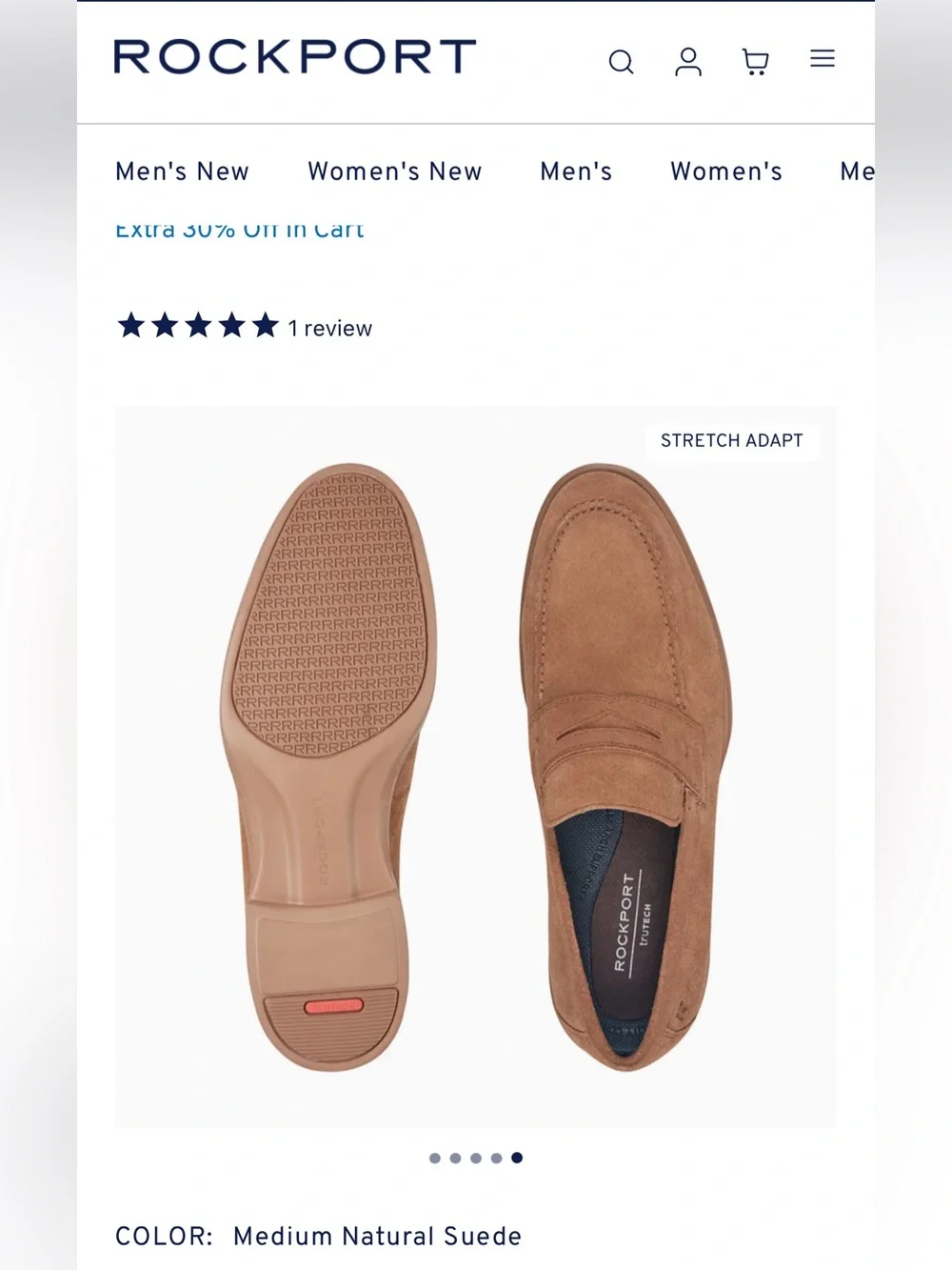 Rockport Men's Tan Suede Penny Loafers